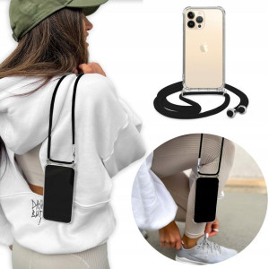 Etui Crossbody do IPHONE 13 PRO MAX Czarny Sznurek