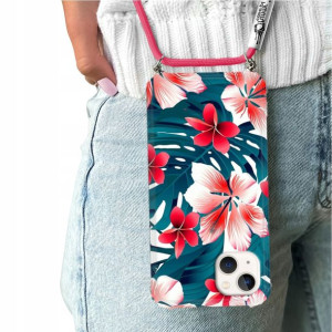 Etui Crossbody Do IPHONE 14 PLUS Kwiatowe Wzory