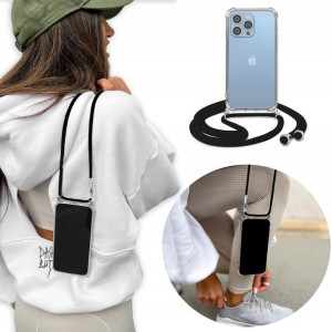 Etui Crossbody do IPHONE 14 PRO MAX CZARNY Sznurek