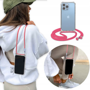 Etui Crossbody do IPHONE 14 PRO MAX RÓŻOWY Sznurek