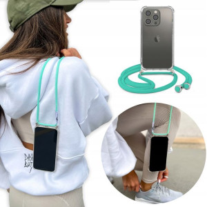 Etui Crossbody do IPHONE 14 PRO TURKUSOWY Sznurek