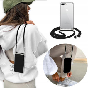 Etui Crossbody do IPHONE 7/8 PLUS Czarny Sznurek