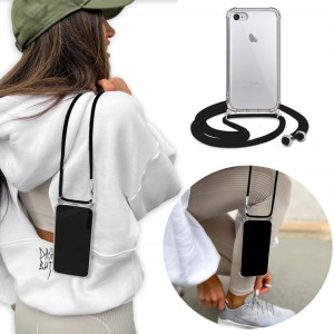 Etui Crossbody do IPHONE SE2/ SE3 Czarny Sznurek
