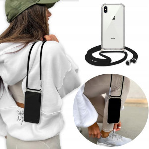 Etui Crossbody do iPHONE X/XS z Czarnym Sznurkiem