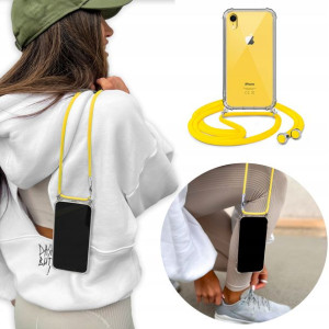 Etui Crossbody do IPHONE XR Case Top Żółty Sznurek