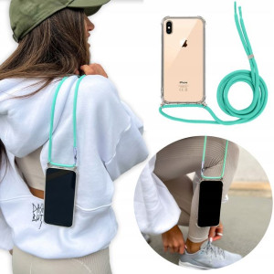 Etui Crossbody do IPHONE XS MAX + Turkus Sznurek