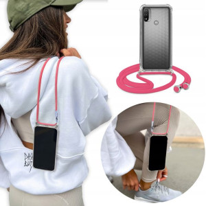 Etui Crossbody do MOTOROLA E20 4G Różowy Sznurek
