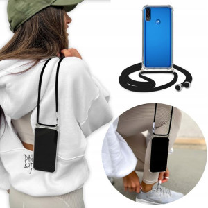 Etui Crossbody do MOTOROLA E7 POWER Czarny Sznurek