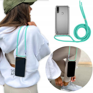 Etui Crossbody do MOTOROLA E7 POWER Turkus Sznurek