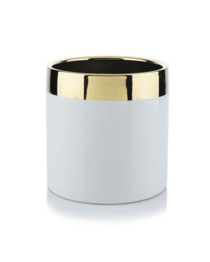Doniczka Cindy White Gold 13 cm biała