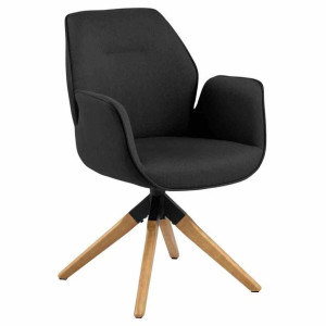Chair/dining/act/sato/darkgrey+rubberwood