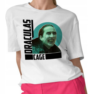 KOSZULKA Biała Damska Prezent NICOLAS CAGE - L