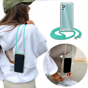 Etui Crossbody do MOTOROLA G60s Turkusowy Sznurek