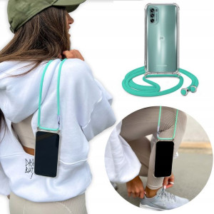 Etui Crossbody do MOTOROLA G62 5G Turkusowy Sznur