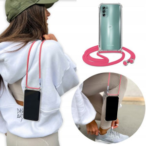 Etui Crossbody do MOTOROLA G62 5G z Różowy Sznurek