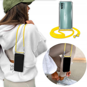Etui Crossbody do MOTOROLA G62 5G Żółty Sznurek