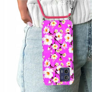 Etui Crossbody Do MOTOROLA G73 Kwiaty Flower Wzory