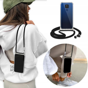 Etui Crossbody do MOTOROLA G9 PLAY Czarny Sznurek