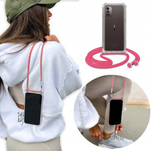 Etui Crossbody do NOKIA G11 4G z Różowym Sznurkiem