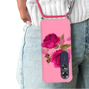 Etui Crossbody Do OPPO A17 Kwiatowe Flower Wzory