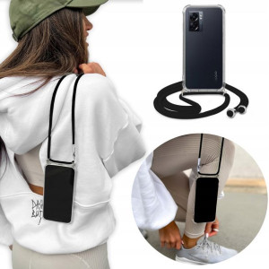 Etui Crossbody do OPPO A57 5G z Czarnym Sznurkiem
