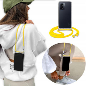 Etui Crossbody do OPPO A57 5G z Żółtym Sznurkiem