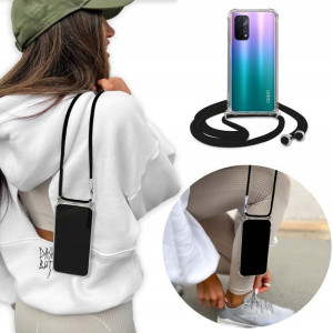 Etui Crossbody do OPPO A93 5G z Czarnym Sznurkiem