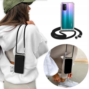 Etui Crossbody do OPPO A93 5G z Czarnym Sznurkiem