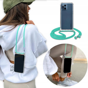 Etui Crossbody do OPPO FIND X3 PRO Turkus Sznurek