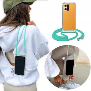 Etui Crossbody do OPPO RENO 7 4G Turkusowy Sznurek
