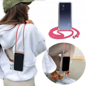 Etui Crossbody do OPPO RENO 7 5G Różowy Sznurek