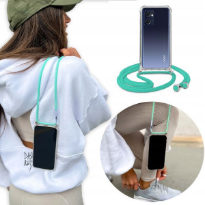 Etui Crossbody do OPPO RENO 7 5G Turkusowy Sznurek