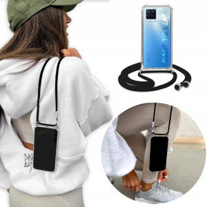 Etui Crossbody do REALME 8 PRO z Czarnym Sznurkiem