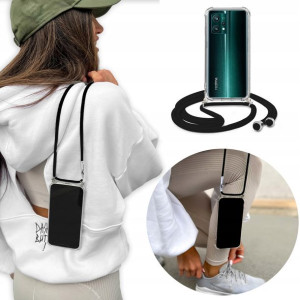 Etui Crossbody do REALME 9 PRO PLUS Czarny Sznurek