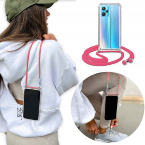 Etui Crossbody do REALME 9 PRO z Różowym Sznurkiem