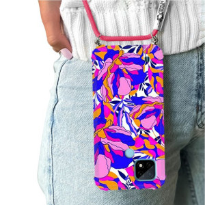 Etui Crossbody Do REALME C21 Kwiaty Flower Wzory
