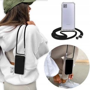 Etui Crossbody do SAMSUNG A22 5G Czarny Sznurek