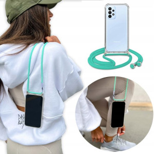 Etui Crossbody do SAMSUNG A23 5G Turkusowy Sznurek