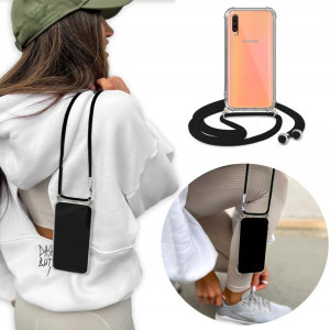 Etui Crossbody do SAMSUNG A50s z Czarnym Sznurkiem