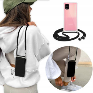 Etui Crossbody do SAMSUNG A51 5G Czarny Sznurek