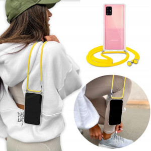 Etui Crossbody do SAMSUNG A51 5G Top Żółty Sznurek