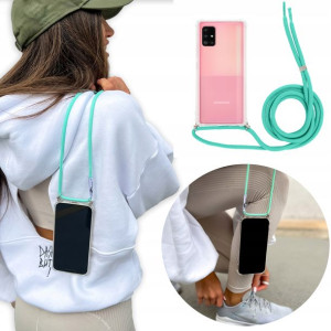 Etui Crossbody do SAMSUNG A51 5G Turkus Sznurek