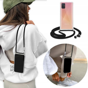 Etui Crossbody do SAMSUNG A51 z Czarnym Sznurkiem
