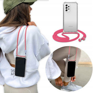 Etui Crossbody do SAMSUNG A53 5G Różowy Sznurek