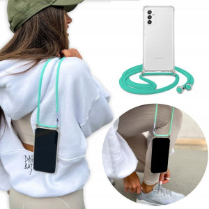 Etui Crossbody do SAMSUNG A82 5G Turkusowy Sznurek