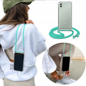 Etui Crossbody do SAMSUNG M13 5G Turkus Sznurek