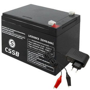 Akumulator żelowy CSSB 12V 10Ah + ładowarka