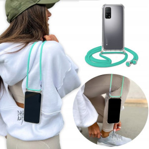 Etui Crossbody do XIAOMI MI 10T 5G Turkus Sznurek