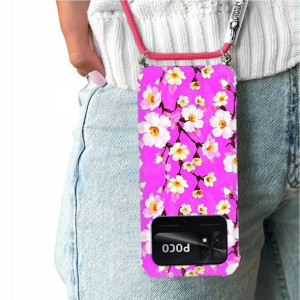 Etui Crossbody Do XIAOMI POCO C40 Kwiaty Top Wzory