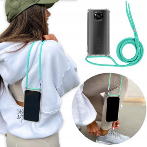 Etui Crossbody do XIAOMI POCO X3 NFC Turkus Sznur